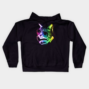 Rainbow Music Cat Kids Hoodie